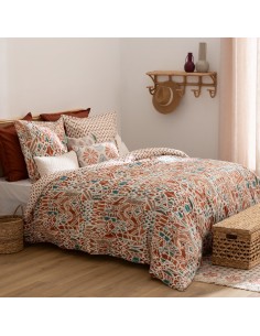 Parure De Lit Imprimée Ikat 240x220 Multicolore Atmosphera 2