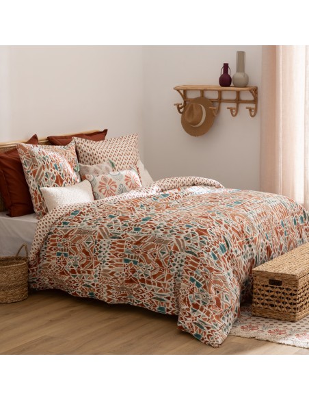 Parure De Lit Imprimée Ikat 240x220 Multicolore Atmosphera