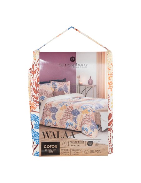 Parure De Lit Imprimée Walaa 240x220 Beige Atmosphera