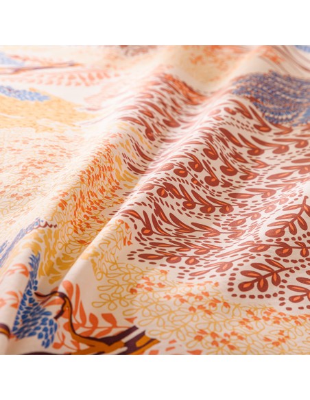 Parure De Lit Imprimée Walaa 240x220 Beige Atmosphera