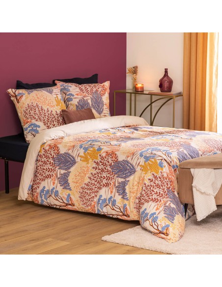 Parure De Lit Imprimée Walaa 240x220 Beige Atmosphera