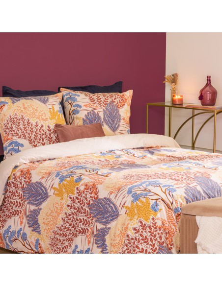 Parure De Lit Imprimée Walaa 240x220 Beige Atmosphera