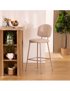 Lot De 4 Chaises De Bar Haute Kamili Beige Atmosphera 2