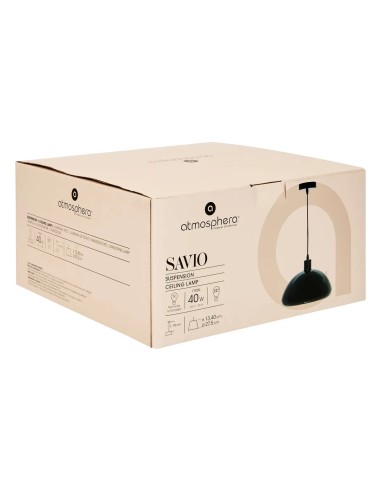 Suspension Savio D27 En Métal Noir Atmosphera