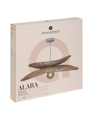 Suspension Alara D69 En Métal Et Jute Beige Atmosphera