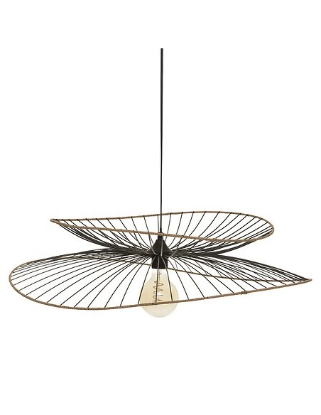 Suspension En Métal Et Rotin Alara Noir Atmosphera
