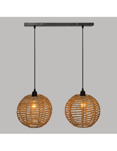 Suspension 2 Boules Rana Naturel Atmosphera