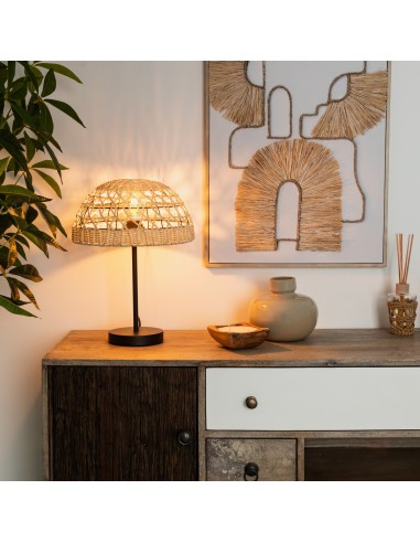 Lampe Droite Rory En Rotin Naturel Atmosphera
