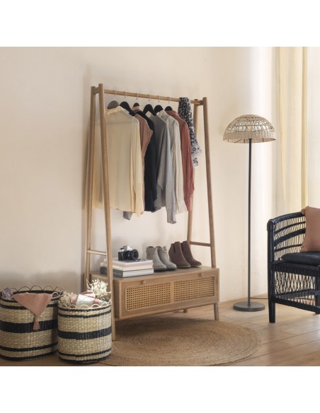 Lampadaire Droit Rory En Rotin Naturel Atmosphera