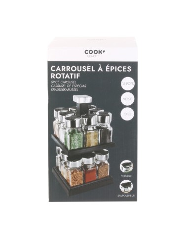 Carrousel Des Épices Carré 2 Étages Avec 16 Pots Cook Concept