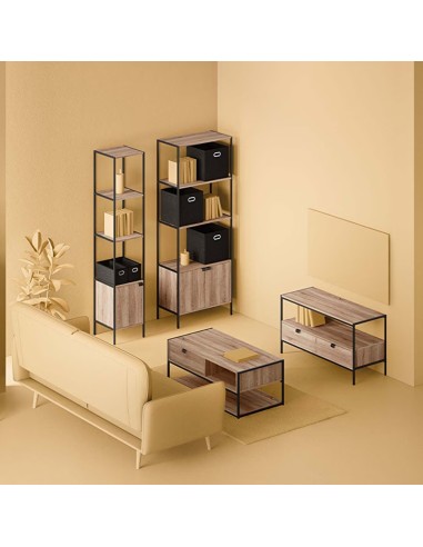 Étagère Double 2 Portes Aliaj Noir Five