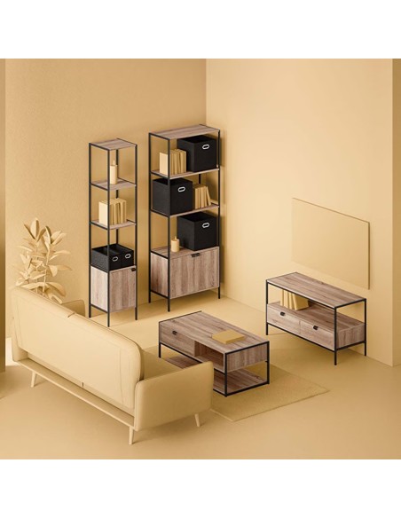 Étagère Double 2 Portes Aliaj Noir Five