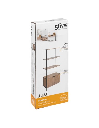 Étagère Double 2 Portes Aliaj Noir Five