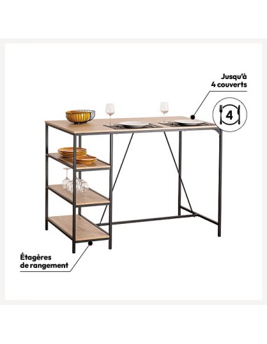 Table De Bar Avec 3 Étagères Aliaj Beige Five