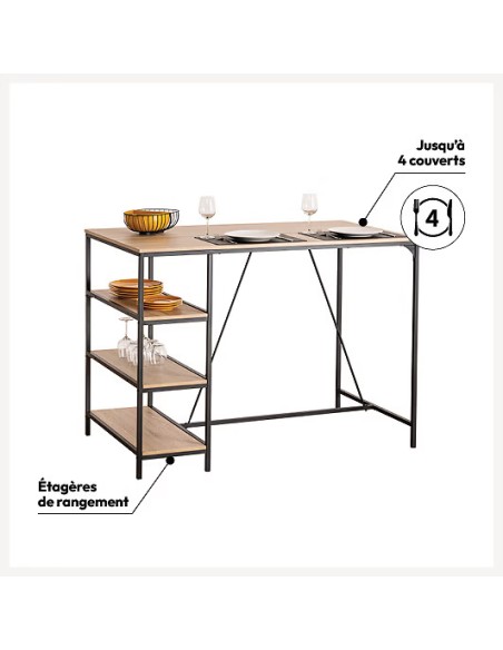 Table De Bar Avec 3 Étagères Aliaj Beige Five