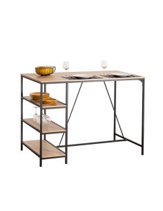 Table De Bar Avec 3 Étagères Aliaj Beige Five 2