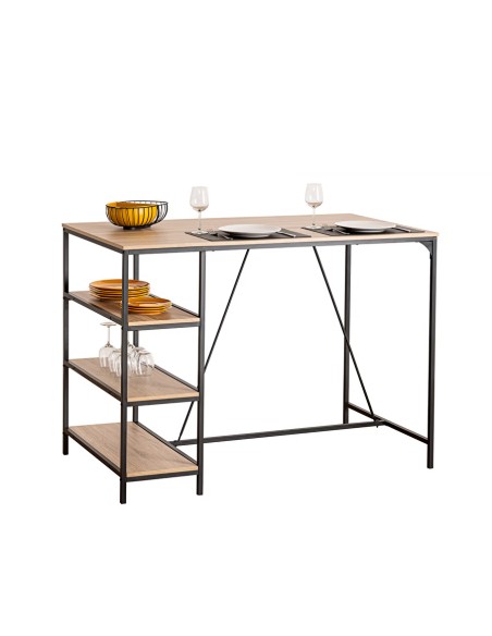 Table De Bar Avec 3 Étagères Aliaj Beige Five