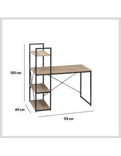 Bureau Avec Étagères Aliaj Noir Five 2