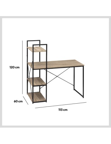 Bureau Avec Étagères Aliaj Noir Five