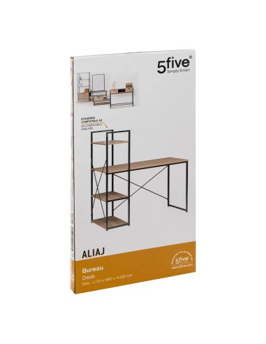 Bureau Avec Étagères Aliaj Noir Five