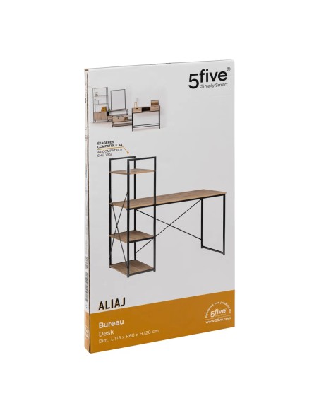 Bureau Avec Étagères Aliaj Noir Five