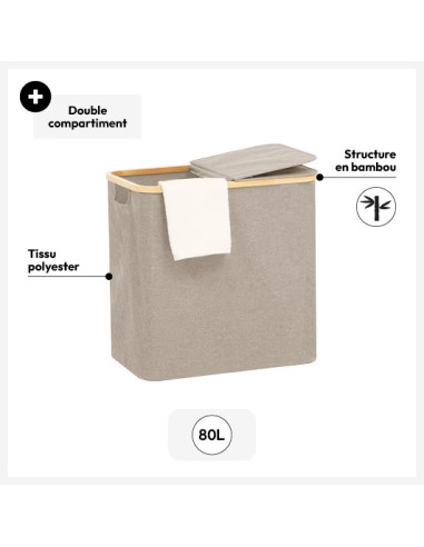 Panier À Linge Tidy Box 80l Beige Five