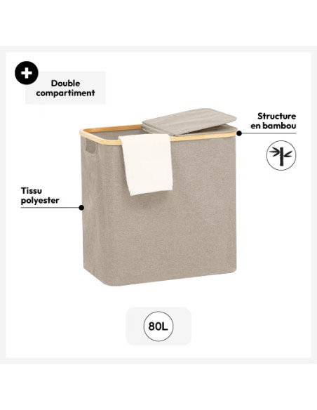 Panier À Linge Tidy Box 80l Beige Five