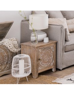 Table De Chevet 1 Porte Shirel Marron Atmosphera 2