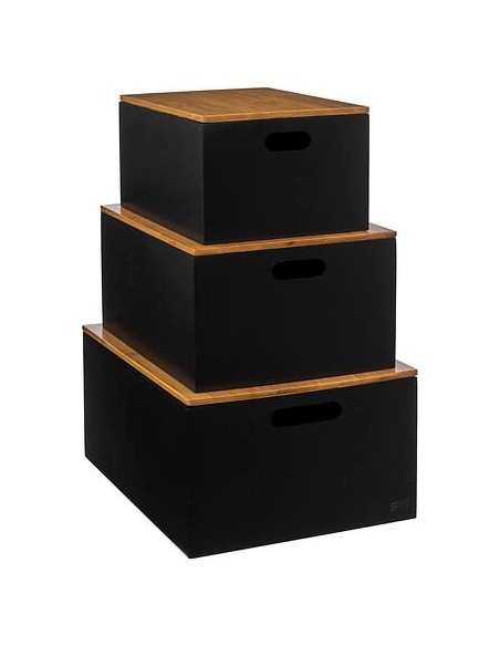 Lot De 3 Boîtes Avec couvercle En Bambou Five