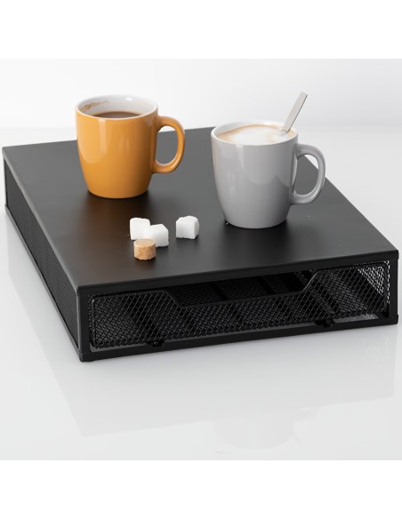 Porte-Capsules Mayaj Noir avec Tiroir Espresso x60 Capsules Five