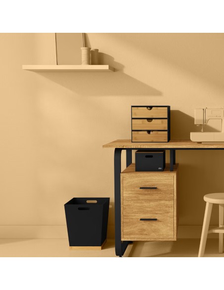 Corbeille De Bureau Bava Noir Five