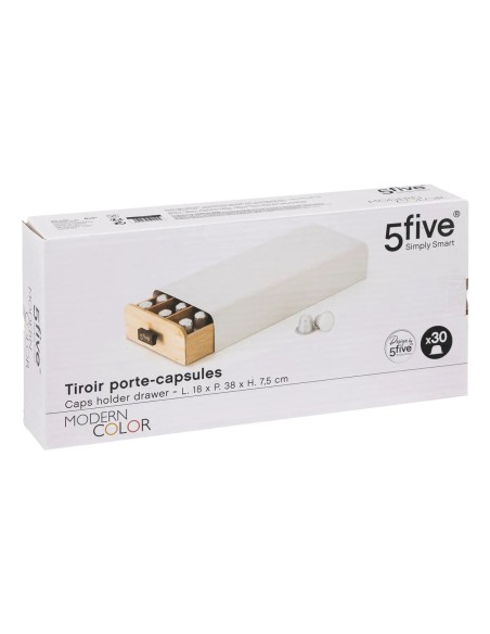 Porte Capsules Avec Tiroir Espresso x30 Blanc Five