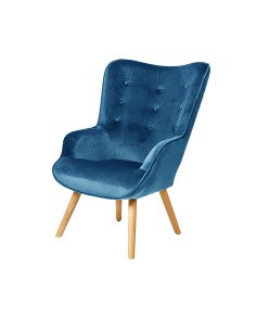 Fauteuil En Velours Bleu Canard Fornord