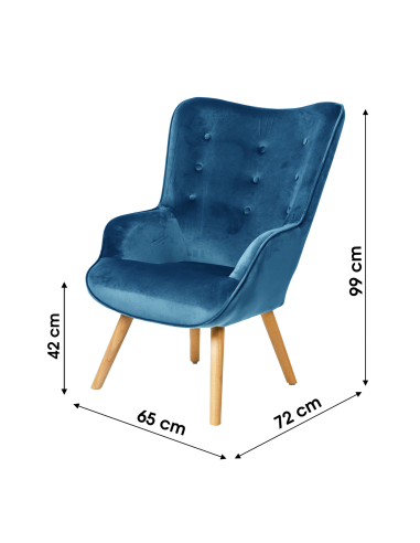 Fauteuil En Velours Bleu Canard Fornord