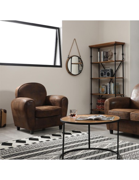 Fauteuil Club Bistrot Marron Home Deco Factory