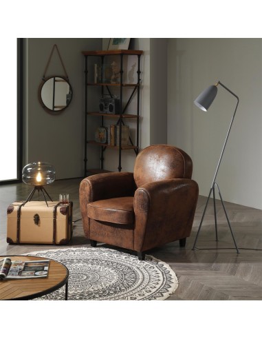 Fauteuil Club Bistrot Marron Home Deco Factory