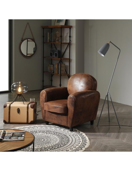 Fauteuil Club Bistrot Marron Home Deco Factory