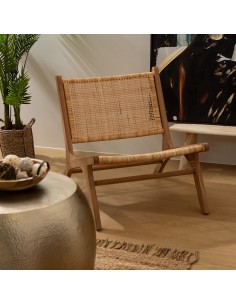Fauteuil En Rotin Teck Timor Beige Atmosphera 2