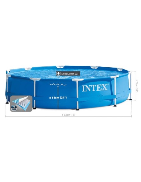 Petite Piscine Tubulaire En Métal Ronde 305x76 Intex