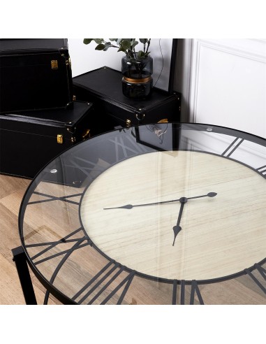 Table Horloge Dia D90 Noire Home Deco Factory