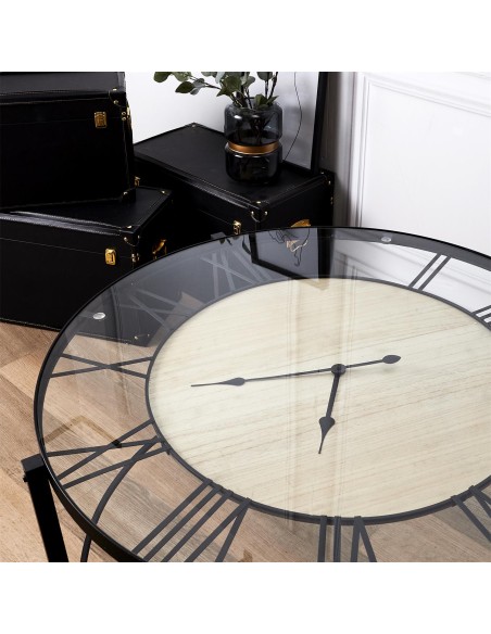 Table Horloge Dia D90 Noire Home Deco Factory