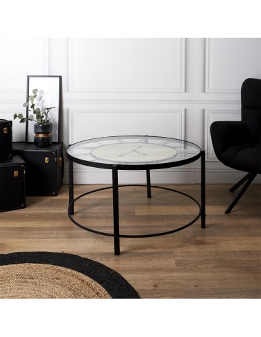 Table Horloge Dia D90 Noire Home Deco Factory