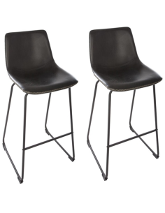 Lot De 2 Tabourets De Bar Loïs Noir Atmosphera
