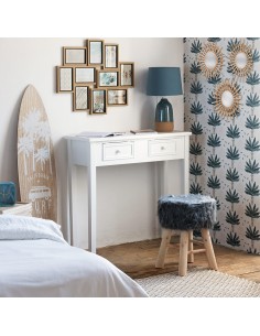 Console Charme En Bois Avec 2 Tiroirs Blanc Atmosphera 2