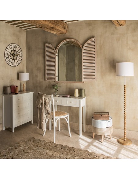 Console Charme En Bois Avec 2 Tiroirs Blanc Atmosphera