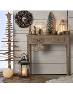 Console Charme En Bois Avec 2 Tiroirs Beige Atmosphera 2