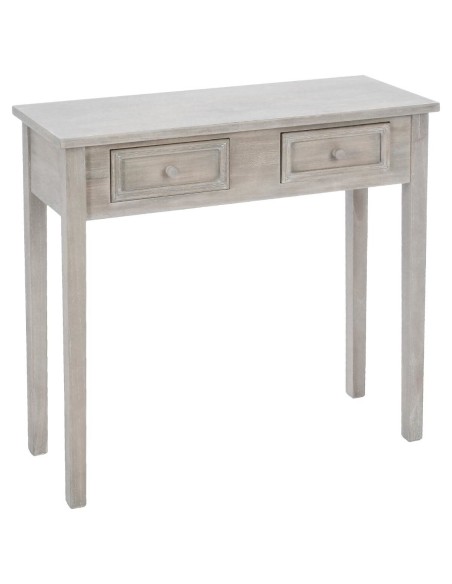 Console Charme En Bois Avec 2 Tiroirs Beige Atmosphera