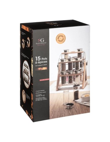 Présentoir À Épices Rotatif Moulin 15 Pots Five