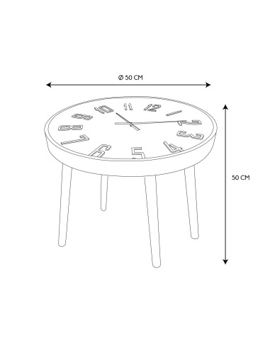 Table Horloge Silencieuse Lounge 50cm Home Deco Factory
