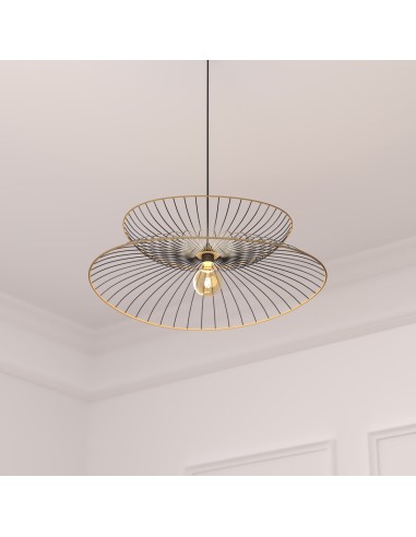 Suspension En Métal Et Rotin Alara Noir Atmosphera